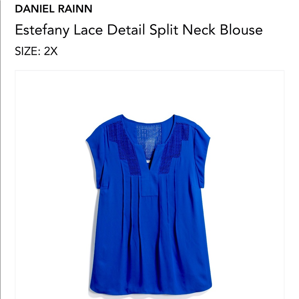 Estefany Lace Detail Split Neck Blouse